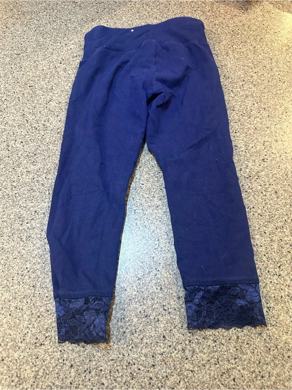 Justice Navy Lace-Hem Kids Leggings